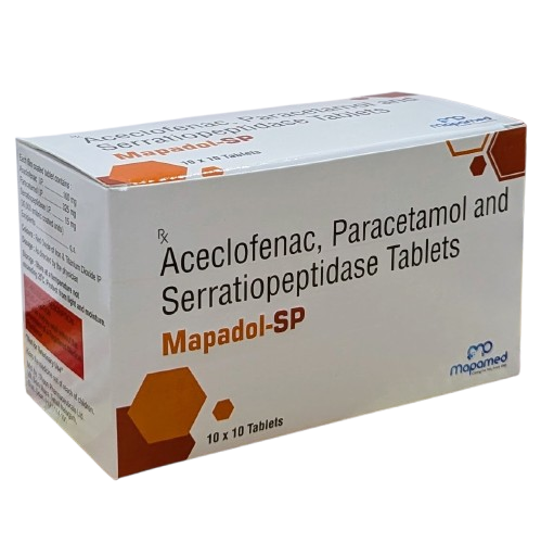 Mapadol-SP - Aceclofenac 100mg + Paracetamol 325mg + Serratiopeptidase 15mg