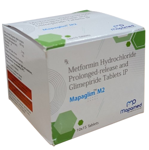 Mapaglim M2 - Metformin Hydrochloride (PR) 500mg & Glimepiride Tablets IP 2mg